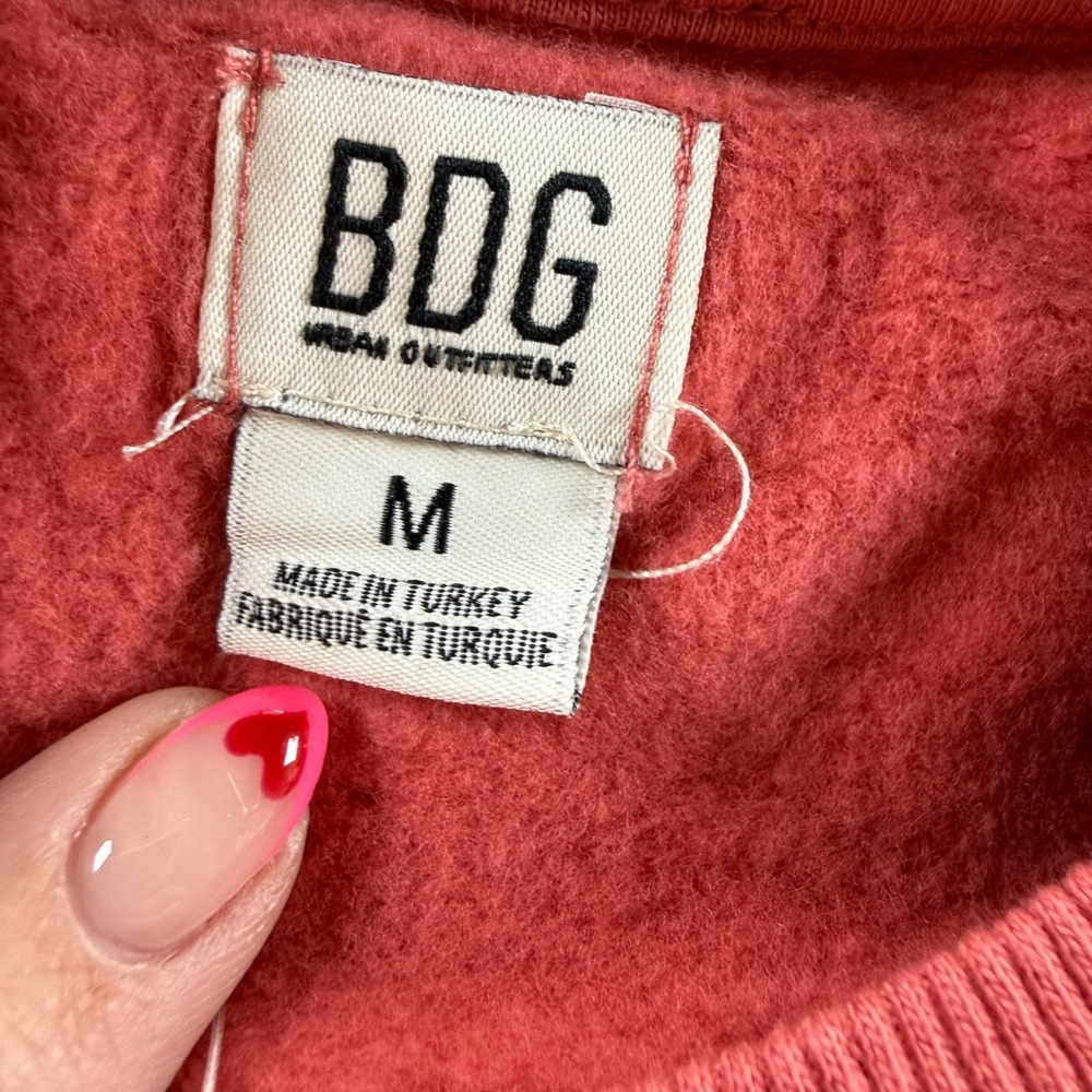 BDG Urban Outfitters NYC 1990 Applique Sweatshirt Red Orange Star Size M NEW - Picture 10 of 10